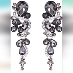 Bohemian Boho Crystal Wedding Bridal Multiple Teardrop Chandelier Dangle…